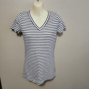 Striped Vneck Top NWOT